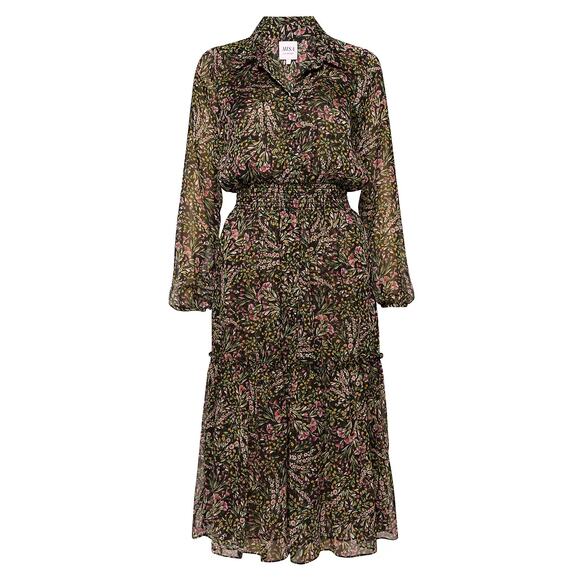 Misa Los Angeles Laysi Floral Midi Cottagecore Chiffon Breezy Dress NWT M $395 - Picture 3 of 6